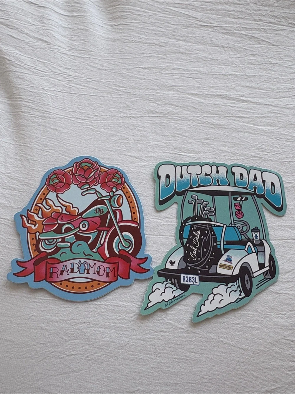 Rad Mom Dutch Dad Bad Birdie Golf Collab Dutch Bros Stickers